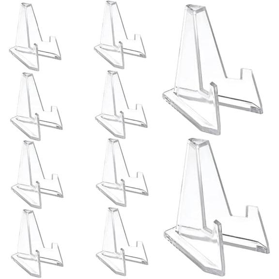58 MM Tall 20 PCS Acrylic Easel Stands Clear Mini Coin Display Easel Holder Displaying Coins Pocket Watches Capsules Challenge Medals Casino Chips(Small)
