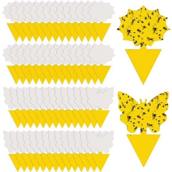 58 Pack Flying Insect Traps for Plants  Yellow Sticky Traps for Gnat, Fly & Flying Bug, Indoor Outdoor Flying Bug Catcher for Pots, Garden & Kitchen, Kid & Pet Safe, Non-Toxic (58 Pcs Classic)