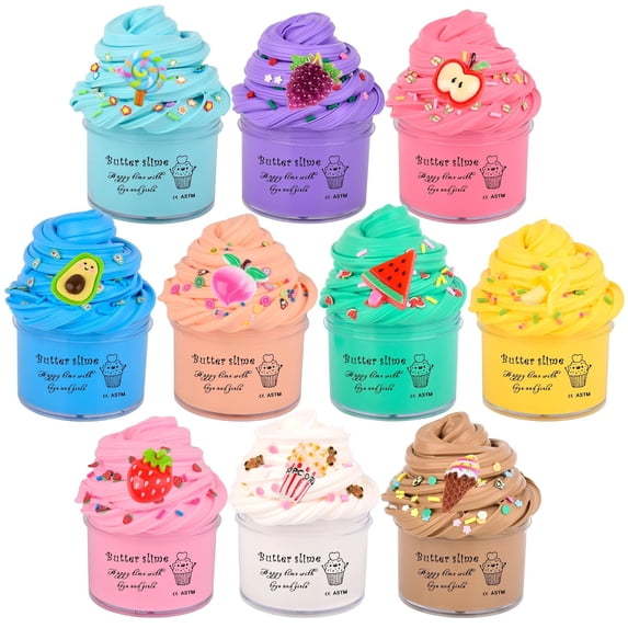 58 Pack Mini Easter Slimes kit, Butter Slime Party Favors, Slime Bulk Toy for Classroom Prizes, Goodie Bag Stuffers for Kids Boys Girls, Ideal Birthday Easter Filling Gifts