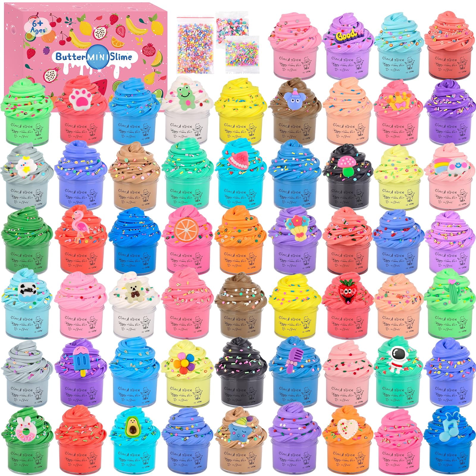 58 Pack Mini Easter Slimes kit, Butter Slime Party Favors, Slime Bulk Toy for Classroom Prizes, Goodie Bag Stuffers for Kids Boys Girls, Ideal Birthday Easter Filling Gifts