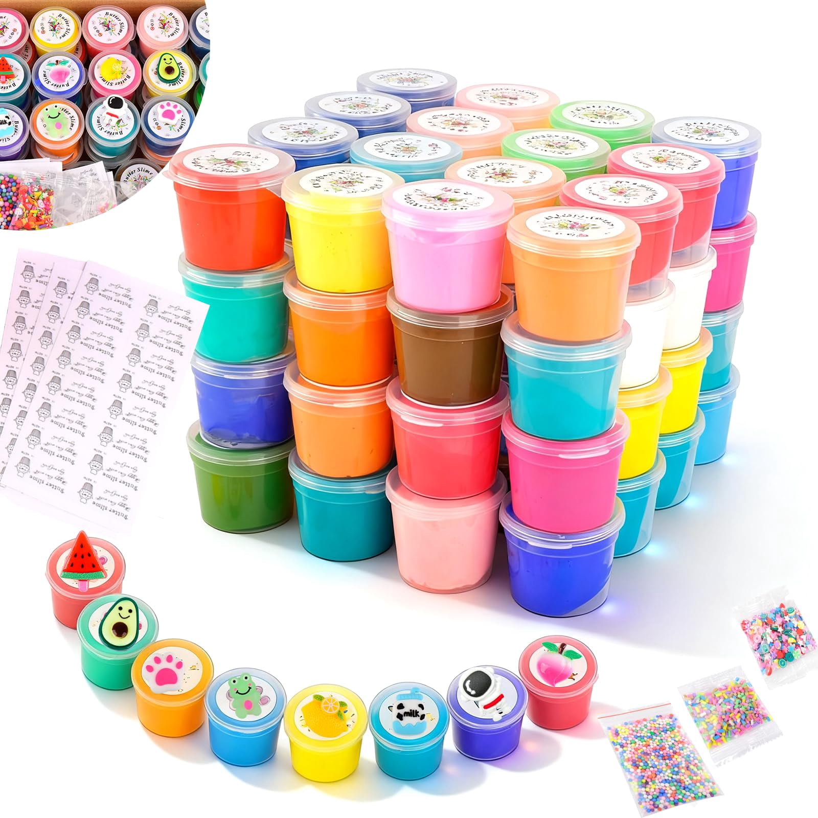 58 Pack Mini Easter Slimes kit, Butter Slime Party Favors, Slime Bulk Toy for Classroom Prizes, Goodie Bag Stuffers for Kids Boys Girls, Ideal Birthday Easter Filling Gifts
