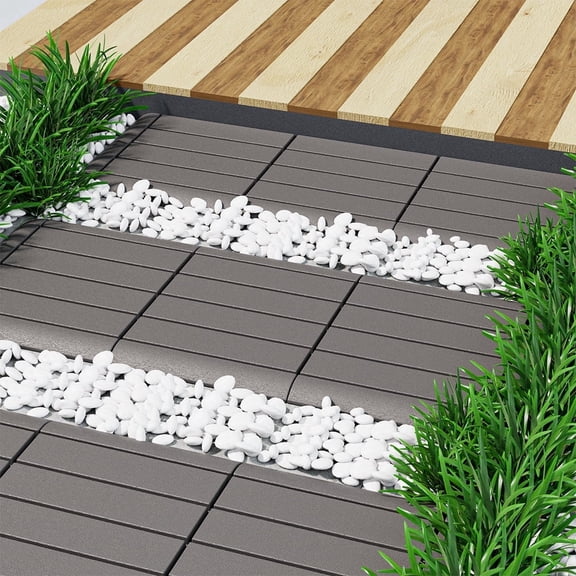 58 Pack Plastic Interlocking Deck Tiles, 12"x12" Texture Patio Tiles, All-Weather Indoor Outdoor Use, Floor Decking Tiles for Garden Lawn Swimming Pools Porch Poolside Balcony Backyard