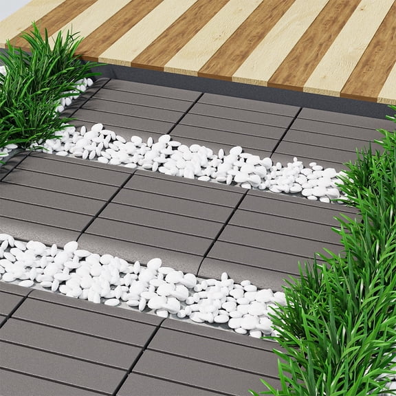 58 Pack Plastic Interlocking Deck Tiles, 12"x12" Texture Patio Tiles, All-Weather Indoor Outdoor Use, Floor Decking Tiles for Garden Lawn Swimming Pools Porch Poolside Balcony Backyard