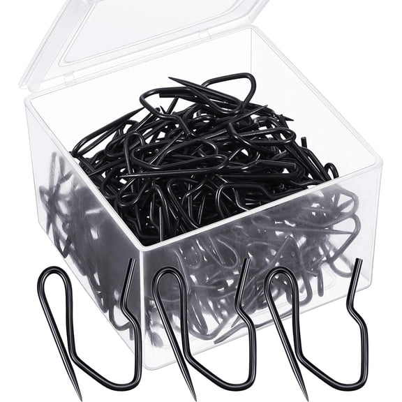 58 Pcs Black Metal Curtain Hooks Pin On Drapery Daily Home Window Decoration