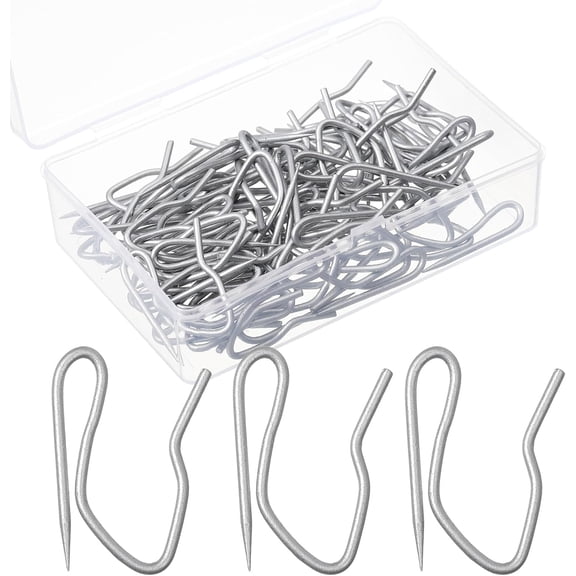 58 Pcs Matt Silver Metal Curtain Hooks Pin On Drapery Daily Home Window Decoration