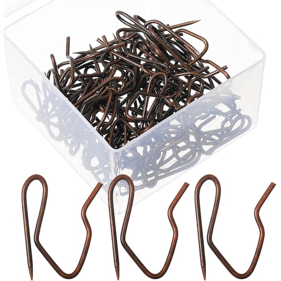 58 Pcs Red Bronze Metal Curtain Hooks Pin On Drapery Daily Home Window Decoration