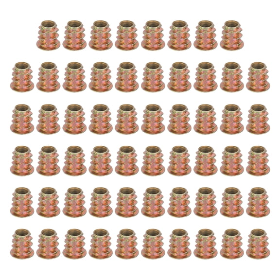 58 Pcs Threaded Inserts for Wood, Zinc Alloy M5 Thread Inserts Nuts 10mm Length