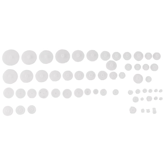 58 Pcs White Plastic Gear Set, 29x5.5mm and 5x4.5mm, for RC Toys