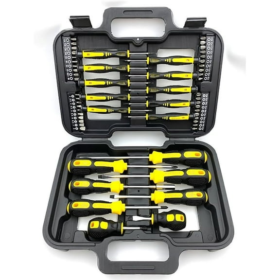 58-Piece Professional Screwdriver Set with Storage Case, Magnetic Chrome Vanadium Steel Toolkit for Home Repairs, Electronics, and Automotive Use