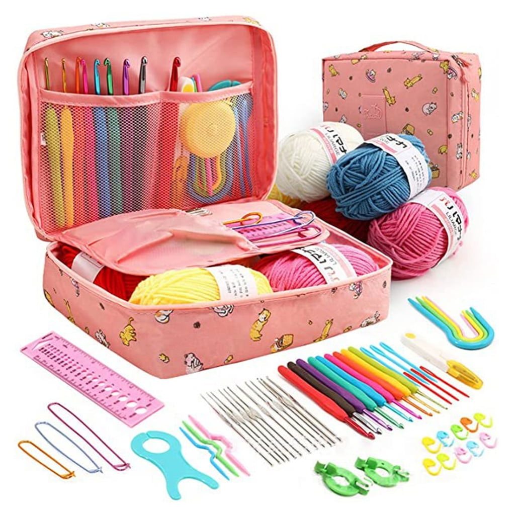 Complete Crochet Hook Needle Kits with Hooks in Colors for Home Crafts, Sewing and Knitting Enthusiasts Home Crafting