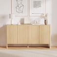 thumbnail image 1 of 58" Sideboard Buffet Cabinet with Storage, Farmhouse Fluted Coffee Bar Cabinet for Dining Room, Living Room, Curved Design Modern Wood Buffet Console Table, 1 of 5