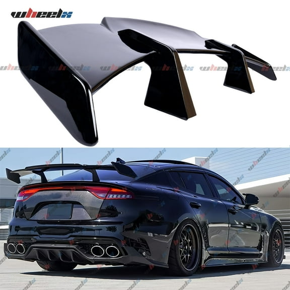 58" Universal Rear GT Spoiler, MP Style Wing Compatible with Mazda Miata Chevy Corvette Camaro Nissan Lexus Toyota Honda Ford Mustang Scion BMW Benz Infiniti Kia Dodge (Glossy Black)