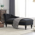 thumbnail image 1 of 58" Velvet Chaise Lounge, Sleeper Lounge Sofa Button Tufted Right Arm Facing Lounge Chair with Nailhead Trim & Solid Wood Legs for Living Room or Office, 1 of 13