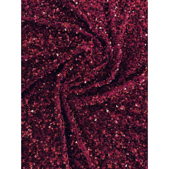 58" Wide Sequins Stretch Velvet Fabric | Spandex Velour for Apparel, Costumes, Scrunchies, Events, Dance Wear, Party Decor, Crafts, Upholstery, and DIY Projects