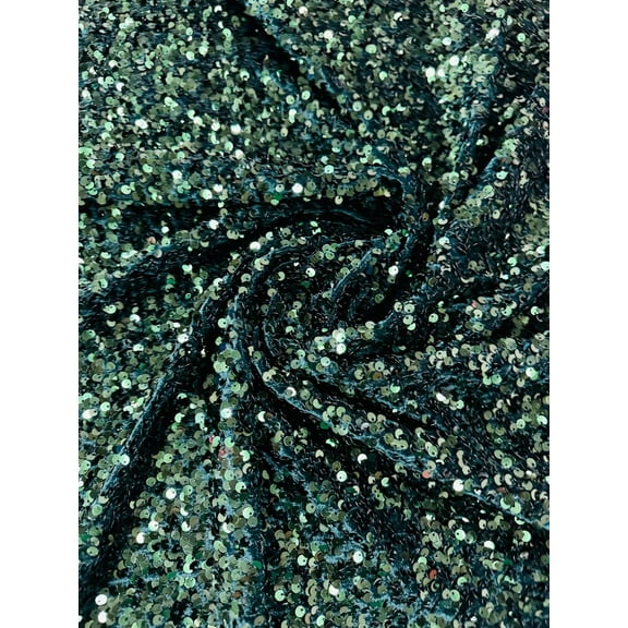 58" Wide Sequins Stretch Velvet Fabric | Spandex Velour for Apparel, Costumes, Scrunchies, Events, Dance Wear, Party Decor, Crafts, Upholstery, and DIY Projects