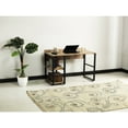 thumbnail image 1 of 58" Wooden 2 - Shelf Desk with Black Frame / Useful for Home Office Needs, 1 of 3