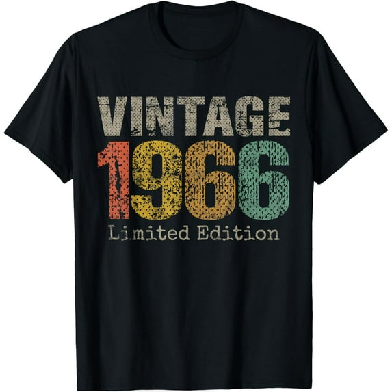 58 Year Old Gifts Vintage 1966 Limited Edition 58th Birthday T-ShirtMen and women, Black T-shirt, size: Extra large