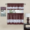 thumbnail image 1 of 58 x 24 in. Live, Love, Laugh Window Curtain Tier Pair & Valance Set, Burgundy, 1 of 6
