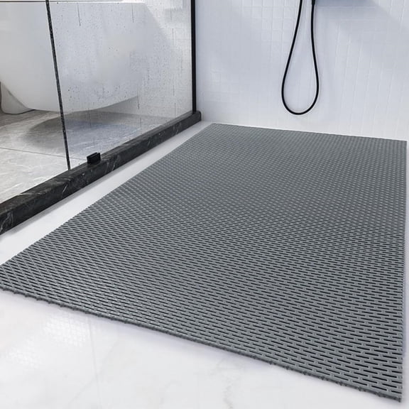 58 x 32 Extra Large Shower Mat for Shower Stall Tub, Non Slip Bath Mat Bathroom Accessories, PVC Mats for Shower and Bathroom, Quick Drying, (Gray, 58"x32")