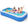 thumbnail image 1 of 58" x 43" x 20" Inflatable Swimming Pool Full-Sized Above Ground Kiddie Family Lounge Pool for Adult, Kids, Toddlers, Thickened, Blow Up for Backyard, Garden, Party, Blue, 1 of 5