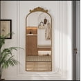 thumbnail image 1 of 58"x24" Arched Full Body Mirror with Vintage Ornate Carved Applique on Top, Hanging Wall Mounted Mirror, for Living Room Bedroom Retro Home Decor Mirror, 1 of 11