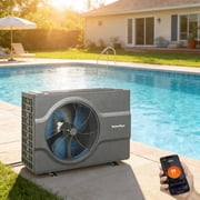 58000 BTU Heat Pump for Above Ground Pool, Electric Pool Heater with Heating & Cooling Dual Mode, Smart Inverter Compressor, 17000 Gallon Pool Water Heater For Inground Pool Energy Save 45%
