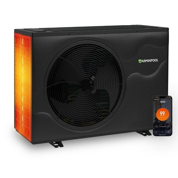 58000 BTU Inverter Air-Source Swimming Pool Heat Pump 18000 Gallon Electric Pool Heater for Above and Inground Pool Energy Save 45% WiFi App Control 220V/60Hz