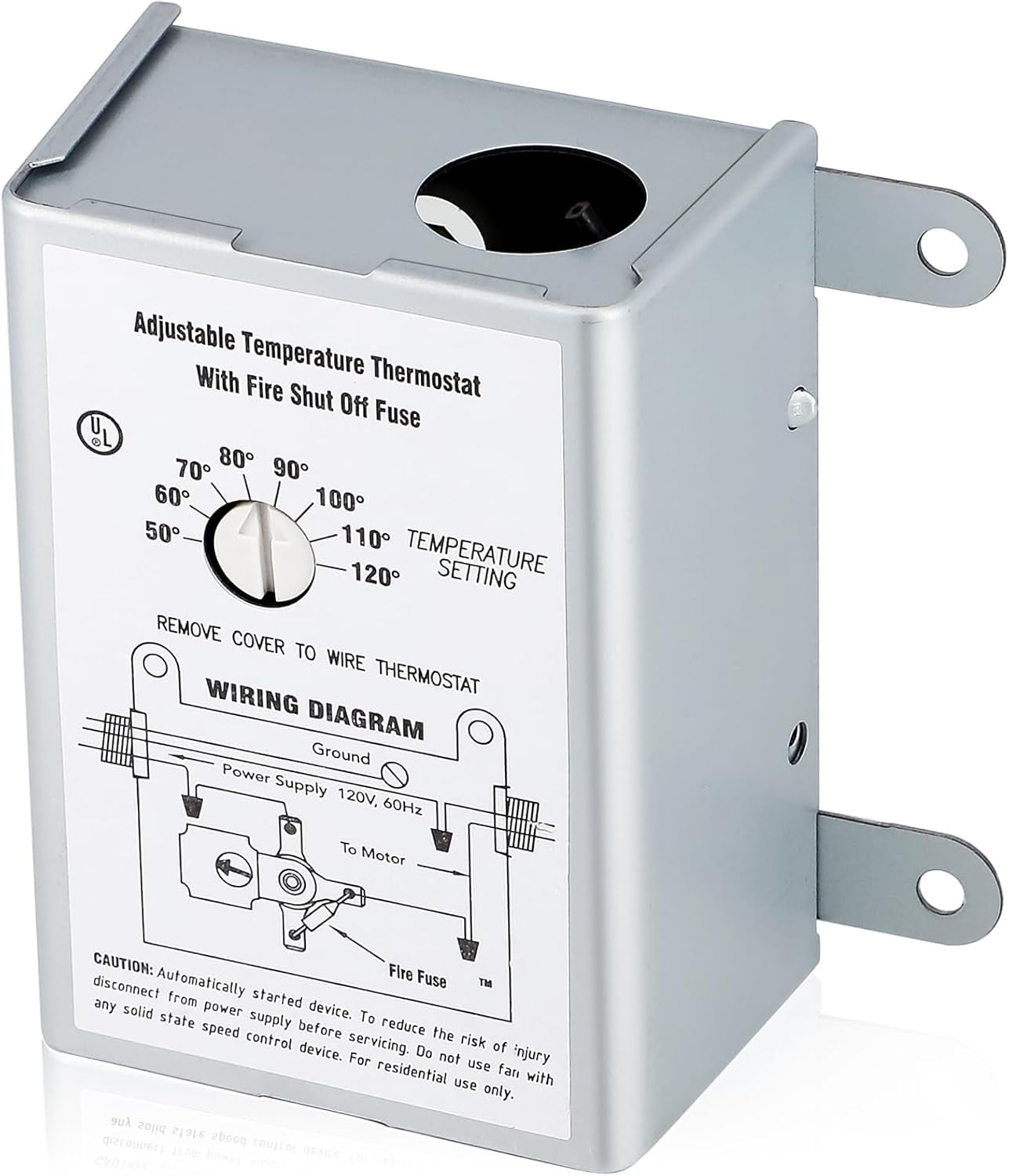 View of 58034 Attic Fan Adjustable Thermostat, Attic Fan Thermostat Control ...