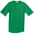 thumbnail image 1 of 580A Two-Button Baseball Jersey - Kelly, Large, 1 of 1