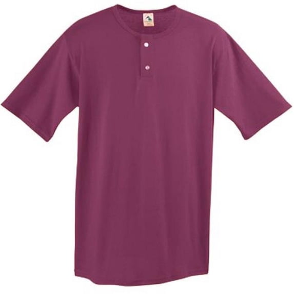 580A Two-Button Baseball Jersey - Maroon, 2X