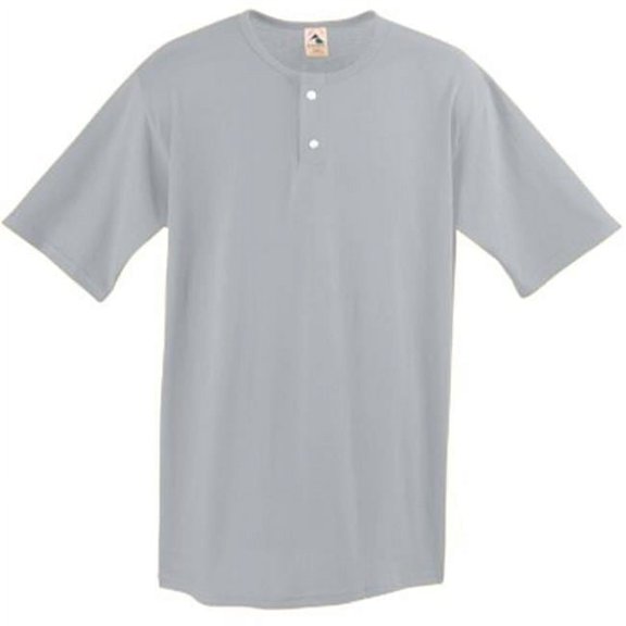 580A Two-Button Baseball Jersey - Silver, Medium