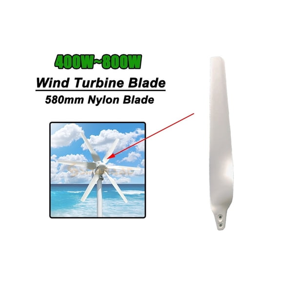 580mm 3/5/6 Windmill Blades High Strength Nylon Blades 300W 400W 600W 800W Horizontal Wind Tur-bine Generator DIY For Home Use - WITH HUB AND HOOD_1 PIECE BLADE_580MM