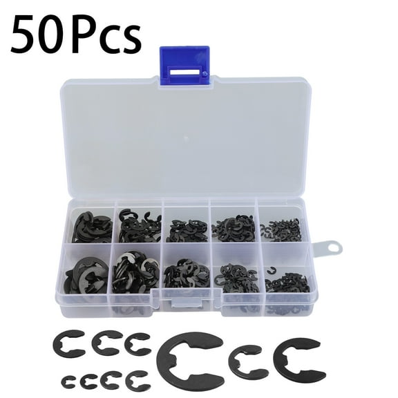 580pcs/set 10 sizes 1.5-10mm Black carbon Steel Shaft E Clip Snap Circlip Washer