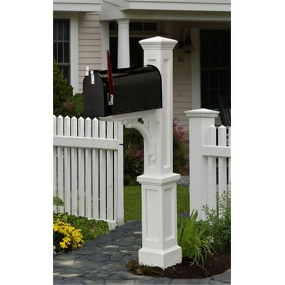 5813W Newport Plus Mailbox Post- White