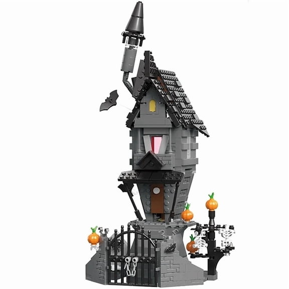 581PCS Nightmareal Castle Building Blocks Ghost Skeletion Pumpkin Hut MOC Bricks Educational DIY Toys For Kids Holiday Gifts