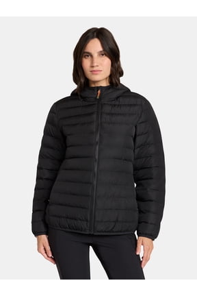 Women's and Women's Plus Size Core Puffer Jacket with Hood, Sizes XS-3X