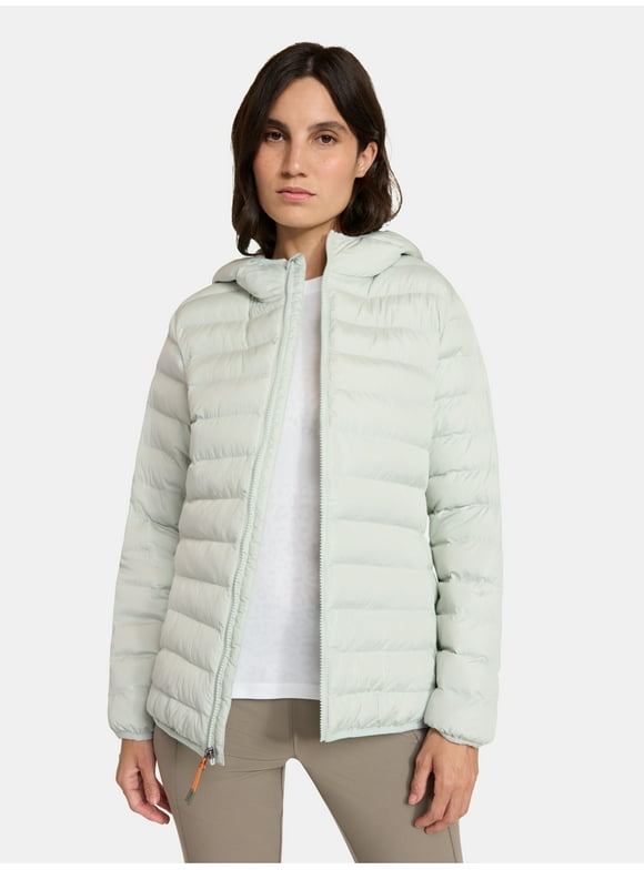 Women's and Women's Plus Size Core Puffer Jacket with Hood, Sizes XS-3X