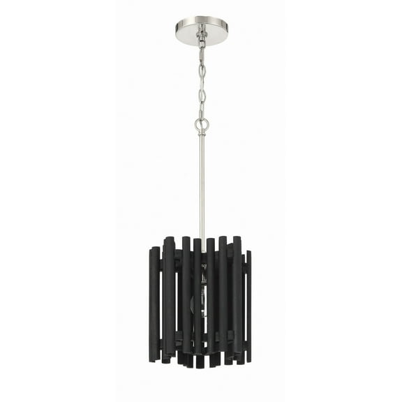 58491-PLNBWN Craftmade Lighting Freeform - 1 Light Pendant In Contemporary Style-23 Inches Tall and 9.5 Inches Wide-Polished Nickel/Black Walnut