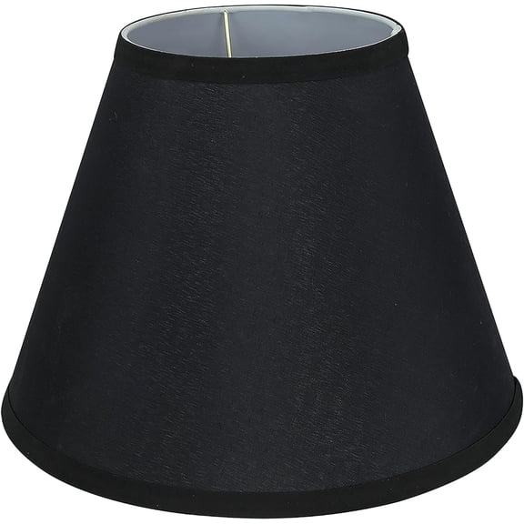 58878A Transitional Empire Shape Uno Construction Lamp Shade in Black, 6" Top x 12" Bottom x 9" Slant Height