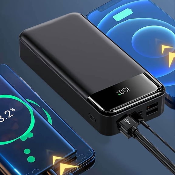 58900mAh High Capacity Power Bank, 22.5W Fast Charging, 2 Inputs & 5 Outputs, LED Display & Bright Flashlight, Portable Emergency Charger for Phones & Android Devices, Ideal for Outdoor Use