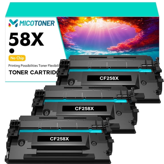 58A 58X Toner Cartridges with Chip Compatible for HP 58A 58X CF258A CF258X LaserJet Pro M404n M404dn M428fdw M428fdn M404 M404dw M428 M428dw M406 M430 M304 Printer Ink | 3 * Black