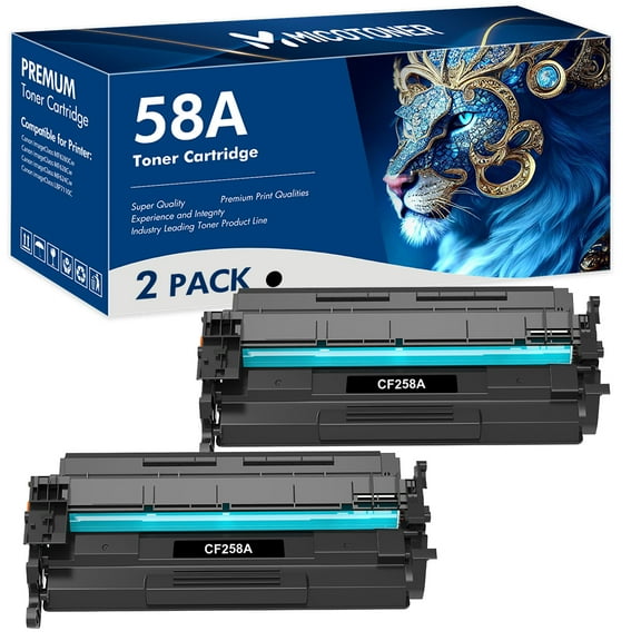 58A CF258A High Yield Toner Cartridges (No Chip) 2 Pack Black Compatible for HP Laserjet 58A CF258A 58X CF258X Laserjet Pro MFP M428fdw M404n M428fdn M404dn Printers