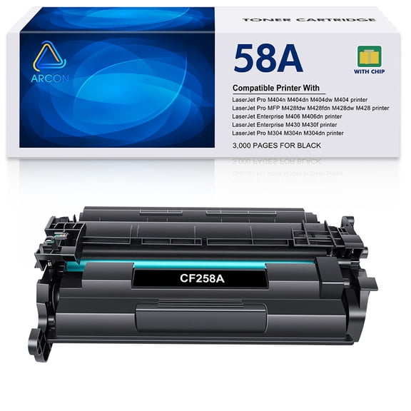 58A Toner Cartridge Compatible for HP 58A 58X CF258A CF258X M404n M428fdw M406dn HP Laserjet Pro M404 MFP M428 M304 Enterprise M406 M430 Printer Ink (Black, 1-Pack)