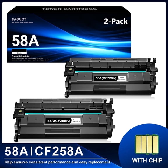 58A Toner Cartridge Yields Up to 3,500 Pages Black 2-Pack Compatible for CF258A Pro M404n M404dn MFP M428fdw M428dw M428fdn Printer