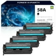 thumbnail image 1 of 58A Toner Cartridge Black CF258A (With Chip) Compatible for HP 58A 58X M404 M404dn M404n Laserjet Pro MFP M428fdw M428dw M428fdn M428 M430 M406 Printer Ink | 4-Pack, 1 of 8
