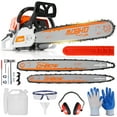 thumbnail image 1 of 58CC 2-Stroke Gas Chain Saw for Home & Farm, 20 & 18 Inch Gas Powered Chainsaw, Powerful Gasoline Chain Saw with Quick-Start System, Professional Gas Chainsaw for Cutting Wood Tree Trimming, 1 of 9