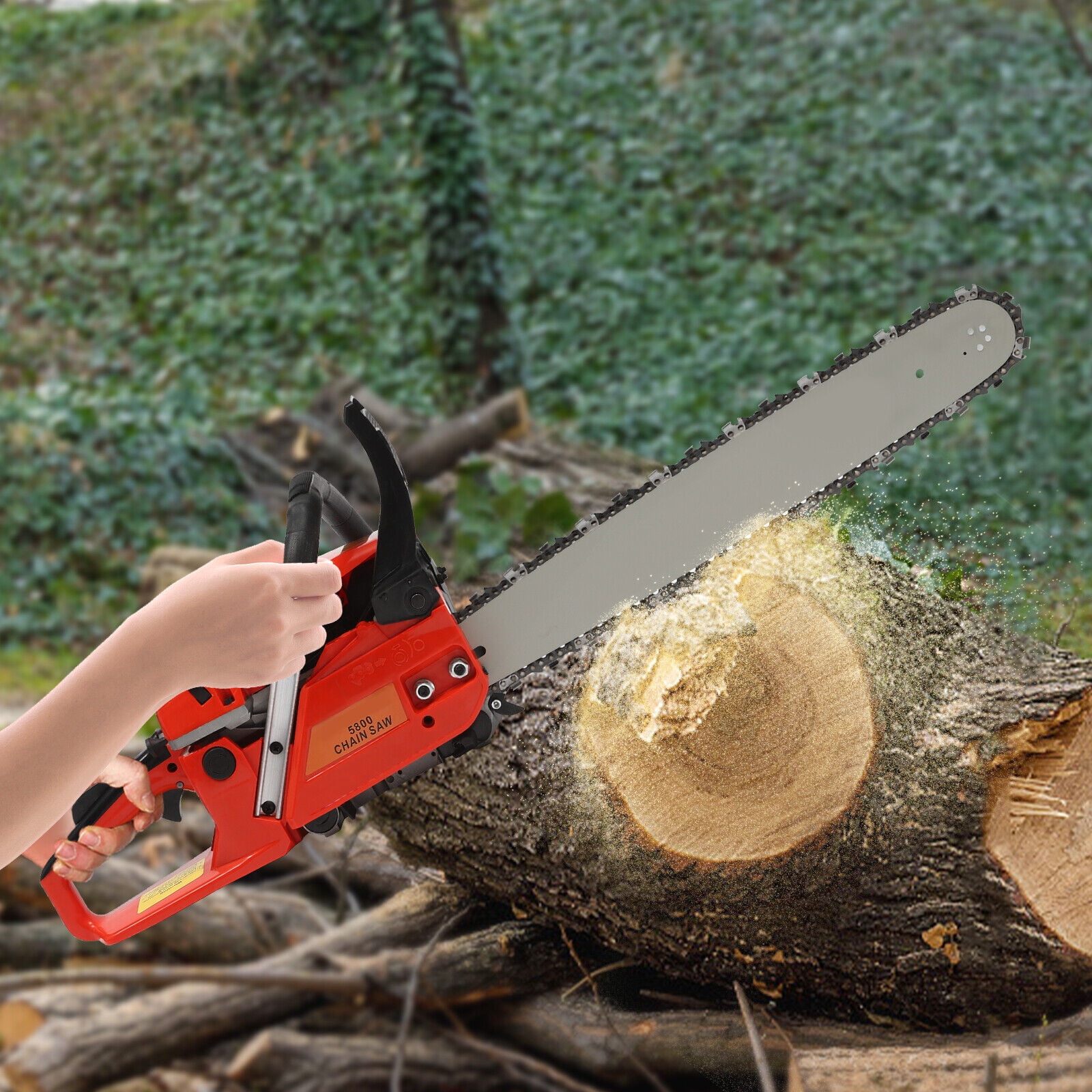 58CC 20in Gasoline Powered Chainsaw, Time-saving, 2-Stroke 2.6KW Chain Saw for Cutting Wood