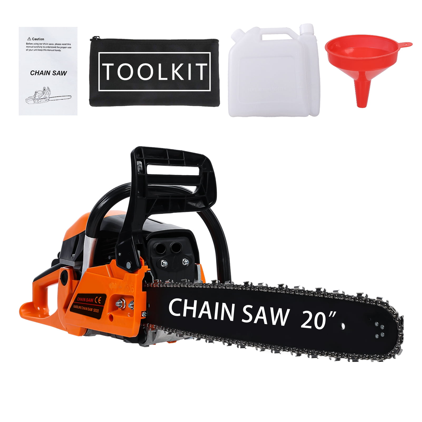58CC Gas Chainsaw 20 Inch, Powerful 2-Stroke Petrol Top Handle Chain Saw, Heavy Duty Gas Powered Chainsaw for Tree Cutting, Wood Trimming, Firewood