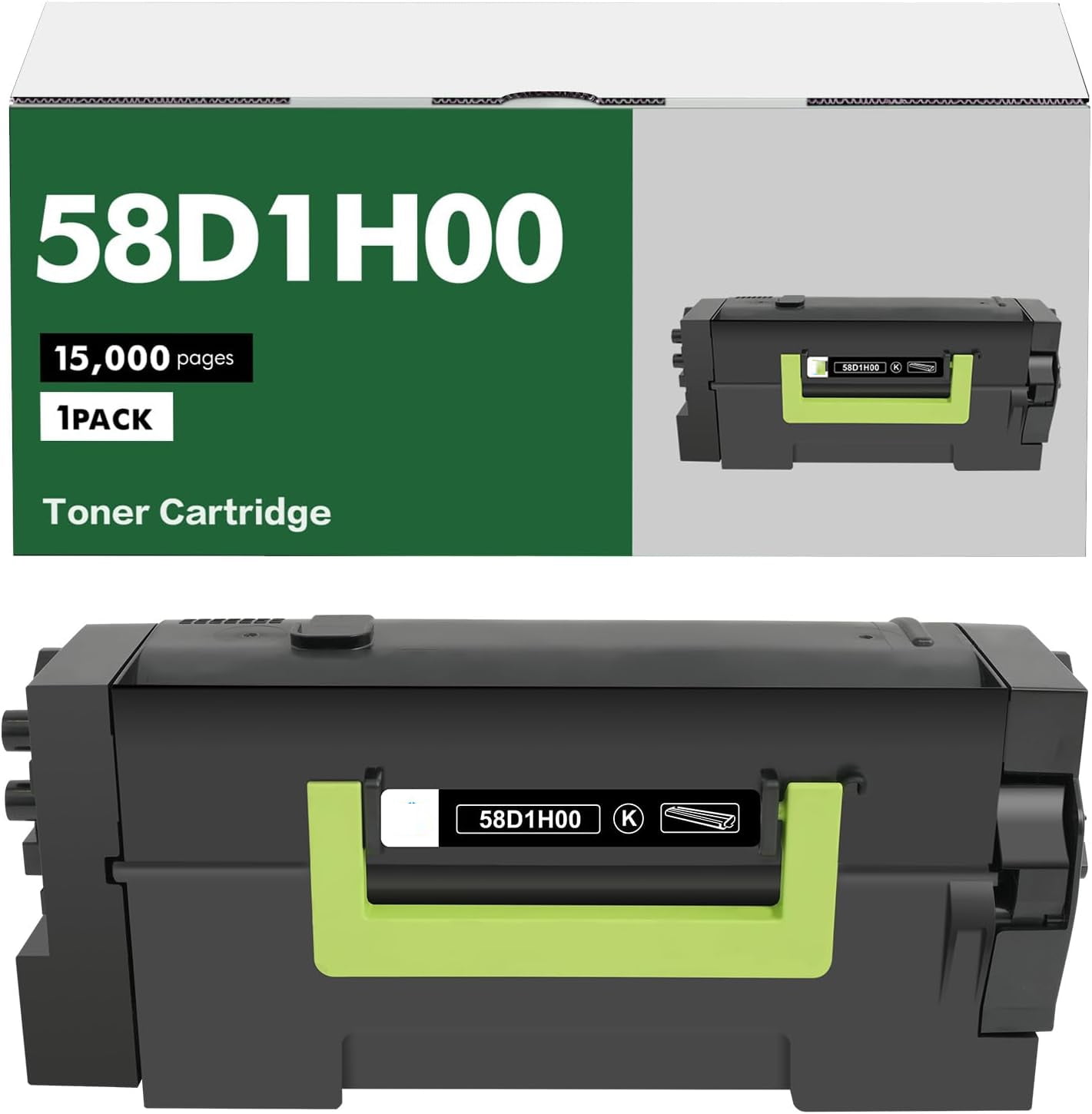 HNEJA 58D1H00 Black Toner Cartridge Replacement For Lexmark MS823 MS725DVN MS821DN MS821N MS822DE MS823DN MS823N MS825DN MS826DE MX721ADE Printer | High Yield | 15000 Pages,Black-1 Pack