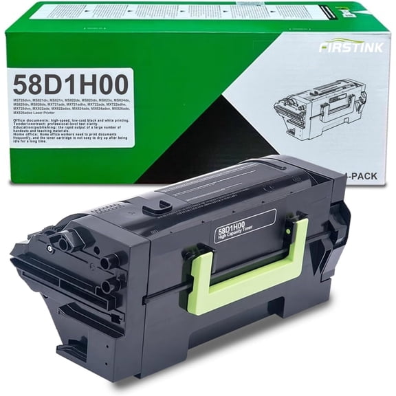 58D1H00 Toner Cartridge [15,000 Pages] Compatible for Lexmark MS725 MS821 MS822 MS823 MS824 MS825 MS826 MX721 MX722 MX725 MX822 MX824 MX826 Laser Printer Toner